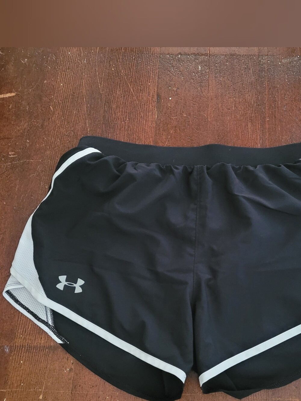 Under Armour Black Athletic Shorts with White Trim